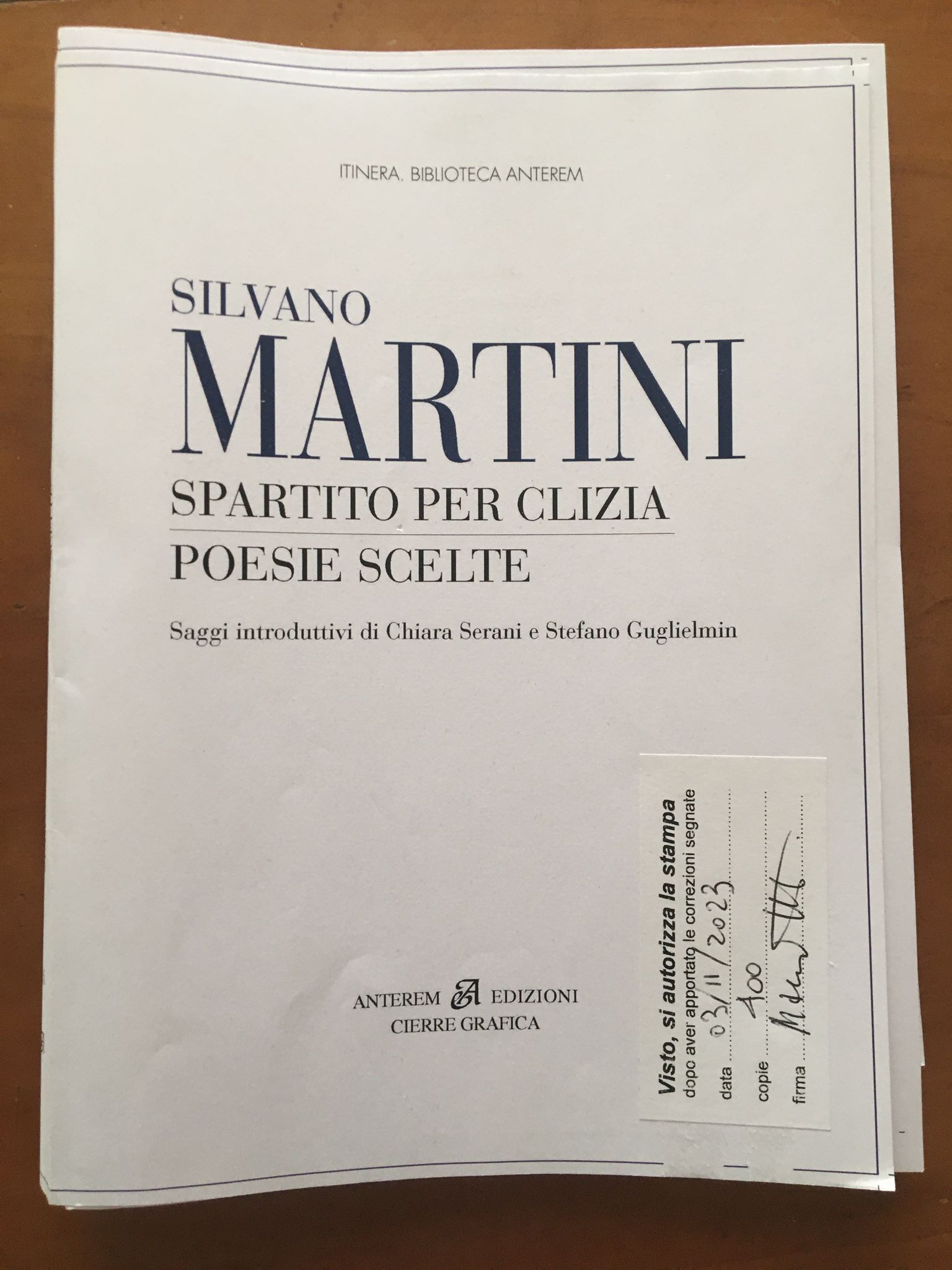 Silvano Martini: Spartito per Clizia - Poesie Scelte 2