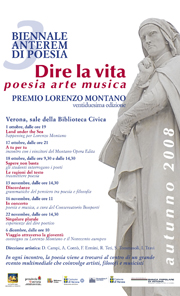 Visualizza l'immagine ingrandita del: Manifesto Biennale Anterem di Poesia - Dire la vita - poesia arte musica - Premio Lorenzo Montano