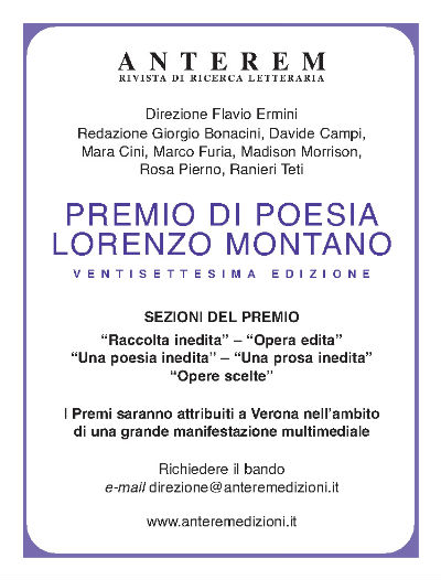 Locandina del Premio di Poesia Lorenzo Montano. XXVII edizione