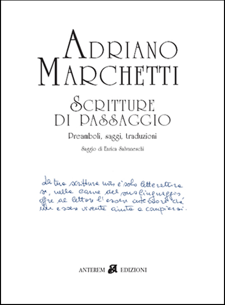 Adriano Marchetti. Scritture di passaggio