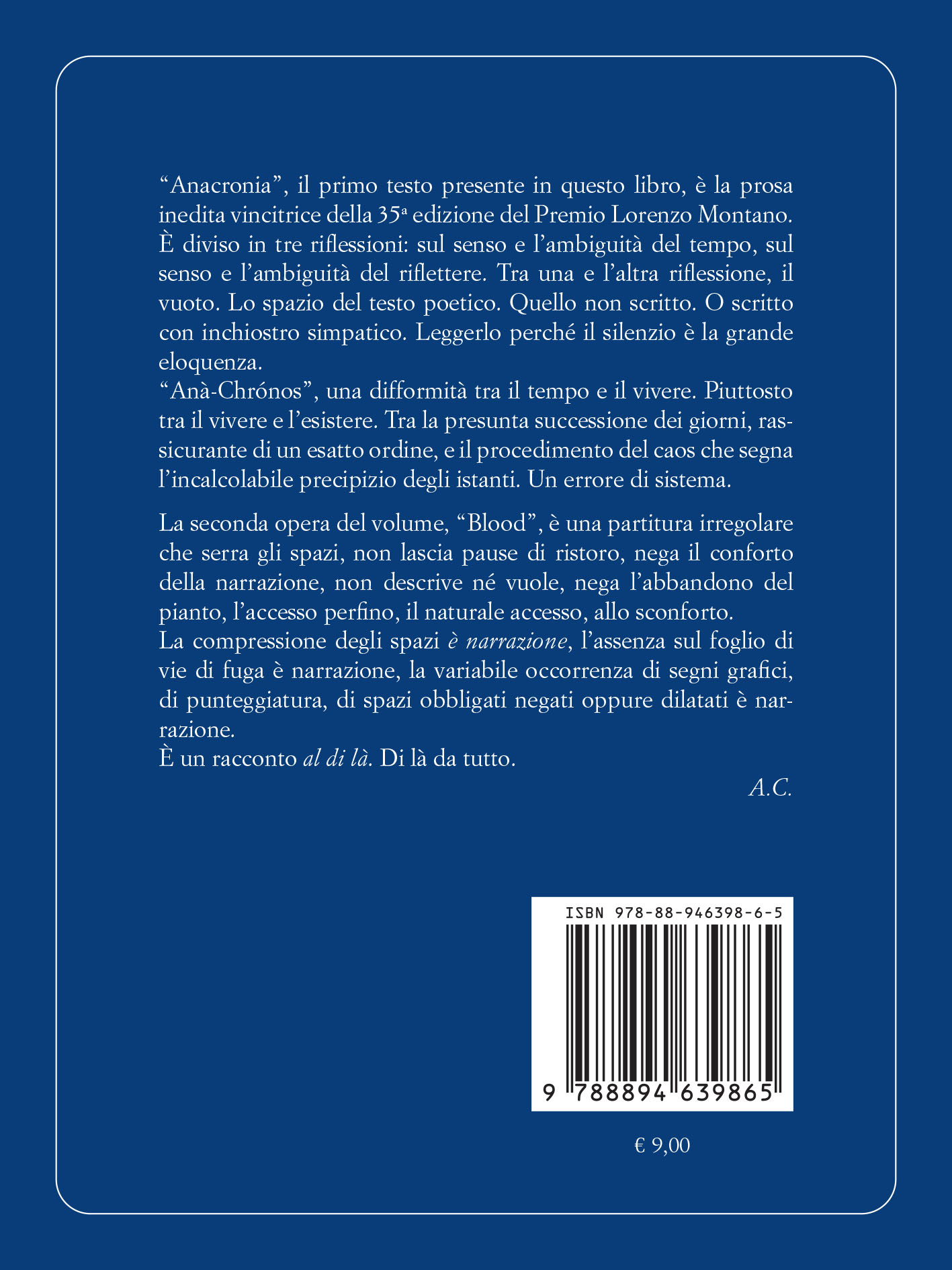 Copertina del libro di Allì Caracciolo: Anacronia