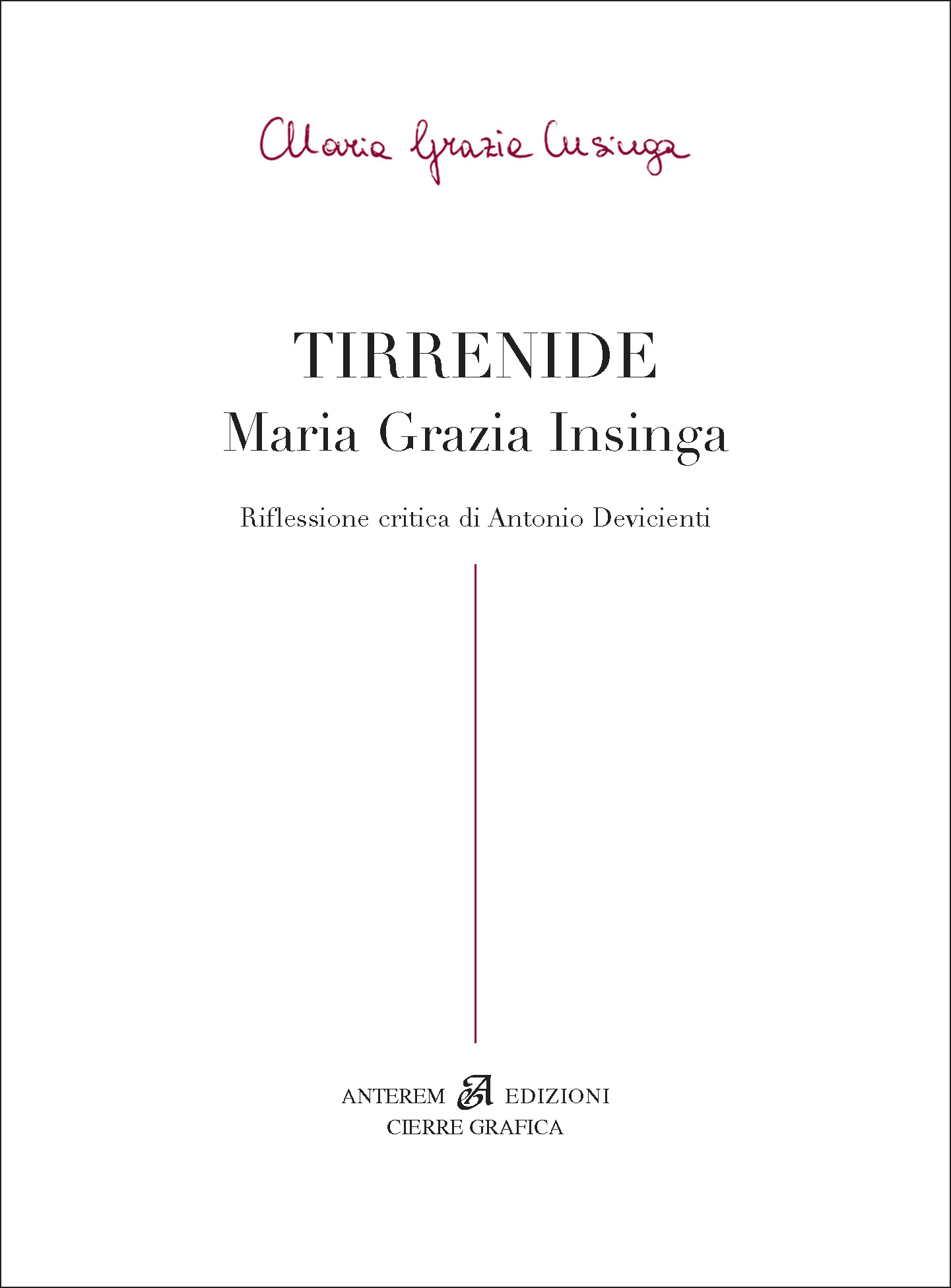 Tirrenide - di Maria Grazia Insinga