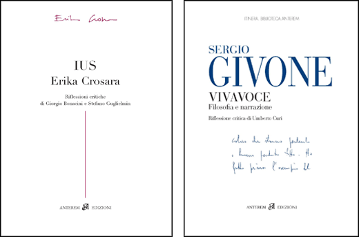 Copertine di Ius di Erika Crosara e Vivavoce di Sergio Givone
