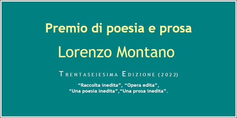 Banner della 36a edizione del Premio di poesia e prosa Lorenzo Montano