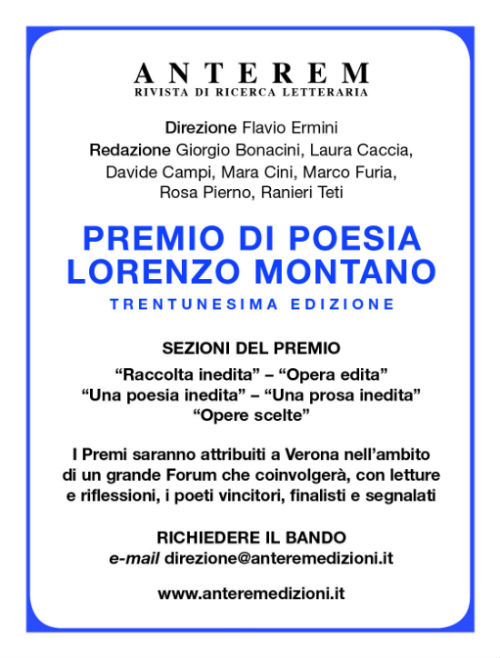 Premio Lorenzo Montano – Trentunesima edizione