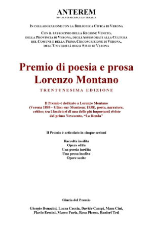 Locandina del Premio Lorenzo Montano XXXI edizione