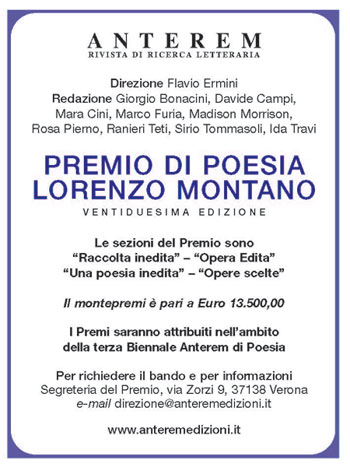 XXII Premio di poesia Lorenzo Montano