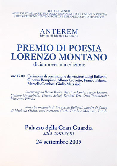 Manifesto Biennale Verona Poesia XIX edizione